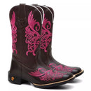 Bota Texana Feminina "Floral Rosa"