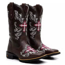 Bota Texana Feminina "Cruz Rosa"