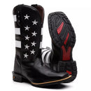 Bota Texana Masculina "Estados Unidos" Preta