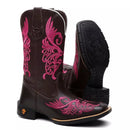 Bota Texana Feminina "Floral Rosa"