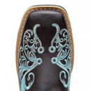 Bota Texana Feminina "Floral Azul"