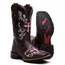 Bota Texana Feminina "Cruz Rosa"