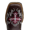 Bota Texana Feminina "Cruz Rosa"
