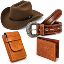 KIT COUNTRY RODEIO CHAPÉU MONTANA + CINTO + CAPA E CARTEIRA EM COURO